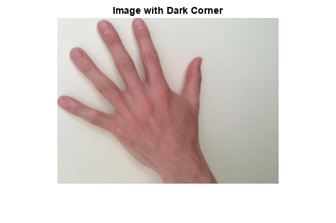 图中包含一个axes对象。标题为Image with Dark Corner的axes对象包含一个类型为Image的对象。