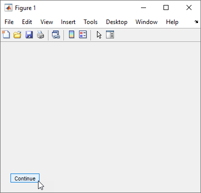 一个“Continue”按钮显示在图形窗口的左下角。